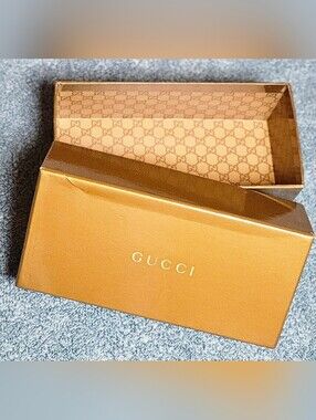 Authentic Gucci Sunglasses Gift Box Case Brown GG Monogram Logo Marmont Pouch